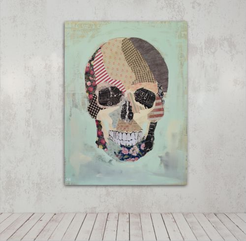 "belle_mort2.jpg" from the series, "exercise these demons" Acrylic and Cut-Paper on Canvas www.KyleMosher.com