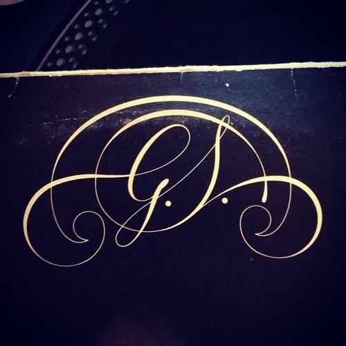 Typeverything.com G.S. monogram on a Gloria Scott album from 1974. #monogram