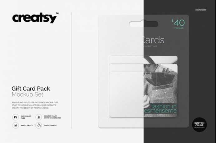 Gift Card Pack Mockup PSD
