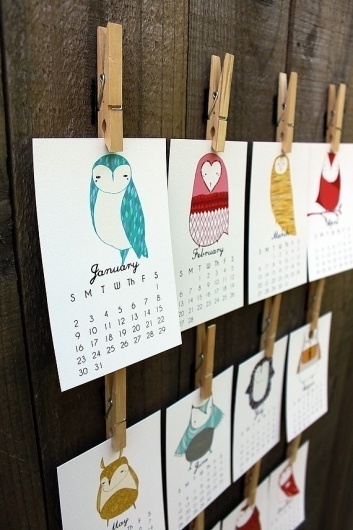 owl calendar 2012 by stacie bloomfield | lamono magazine #illustration #calender
