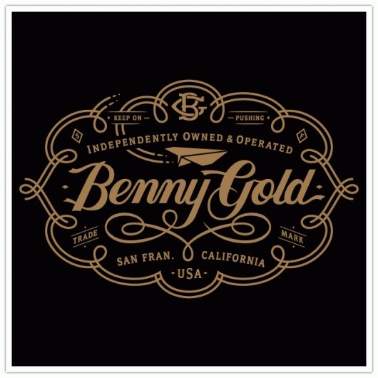Clark Orr Design Company - Custom Illustration & Design - Benny Gold, Swirl Label #orr #logo #clark