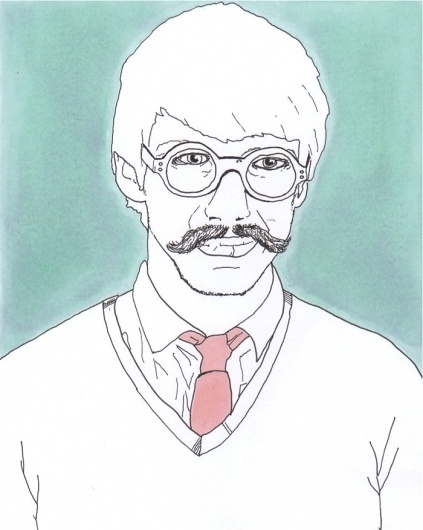 Richard MacVicar - Illustrations #glasses #ink #mustachio #design #illustration #pen #tie