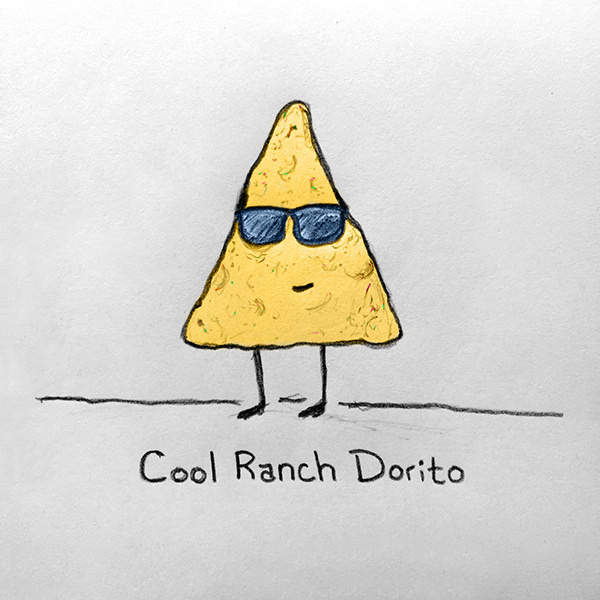 Cool Ranch Dorito #doritos #ranch #illustration #pencil #paper #sketch #cool
