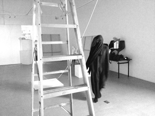 Every cliff, has its fool #dubai #gallery #white #woman #minimalism #black #contemporary #minimal #art #and