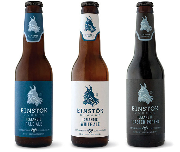 Einstok labels #beer #white #bottle #packaging #label #iceland #and #blue