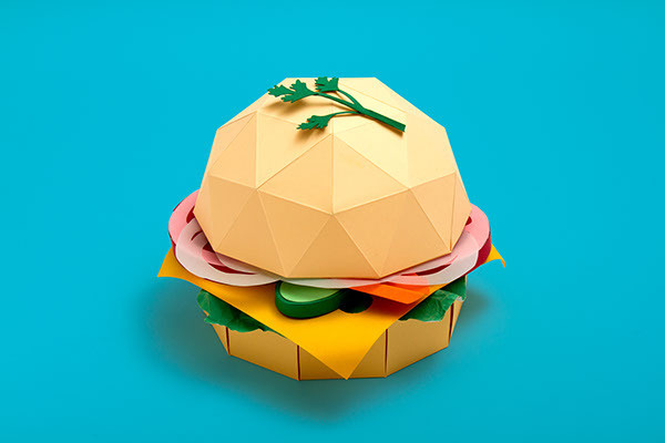 Deleve / Healthy food on Behance #craft #burger #paper #food