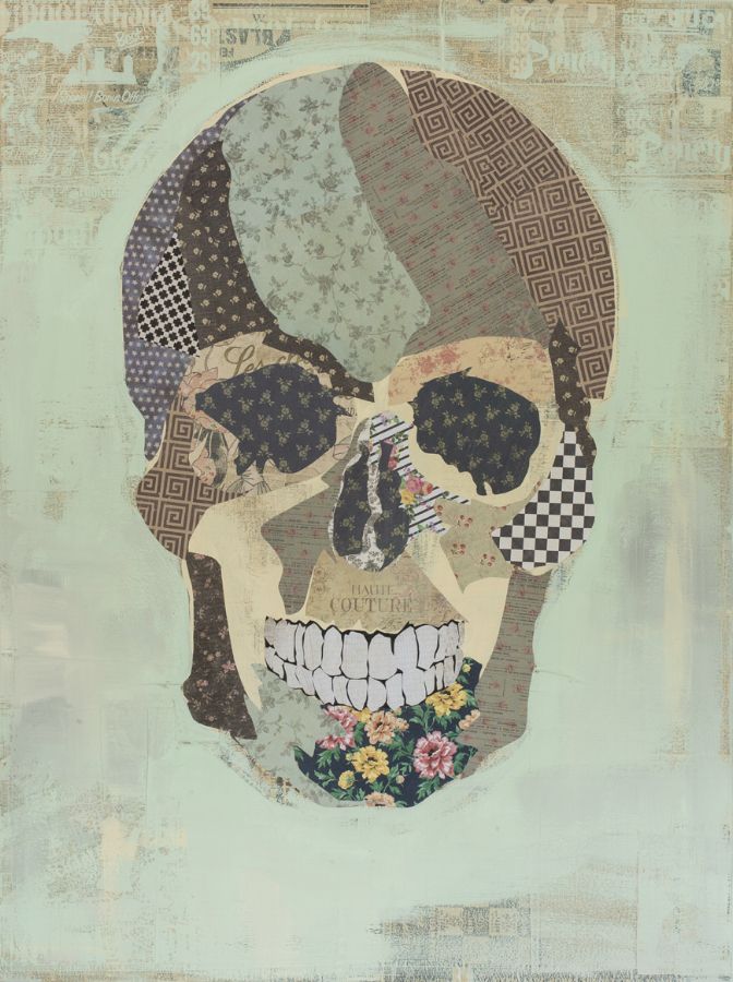 belle_mort1.jpg from the series, "exercise these demons" Acrylic and Cut-Paper on Canvas www.KyleMosher.com