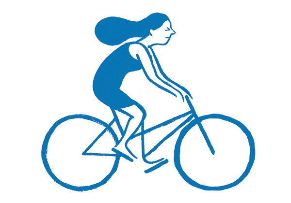 Jean Jullien's online portfolio: Colette postcards #woman #bicycle #summer #bike #cycling