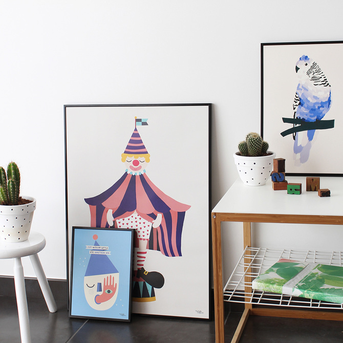#nordic #design #graphic #illustration #danish #bright #simple #nordicliving #living #interior #kids #room #poster #bird #blue #feathers