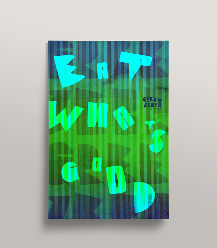 Green Zebra Grocery - Mr Miles Johnson #miles #design #color #advertising #direction #johnson #art #poster #mr #typography