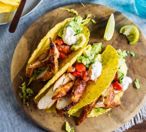 Lighter chicken tacos