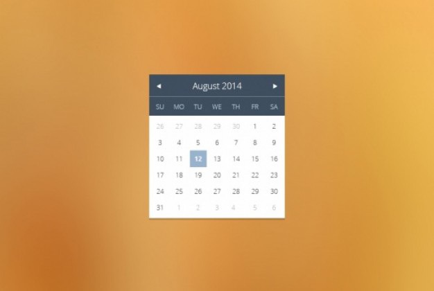 Simple calendar widget in flat design Free Psd. See more inspiration related to Calendar, Design, Flat, Flat design, Psd, Simple, Horizontal and Widget on Freepik.