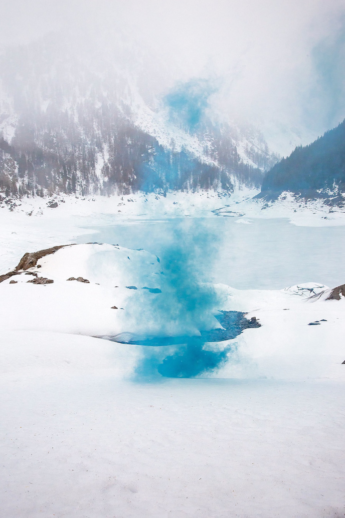 Colorful Smoke in European Landscapes