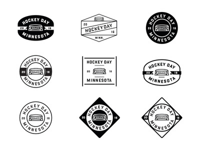 Old Industrial Style Hockey Day logos #icon #logo #badge