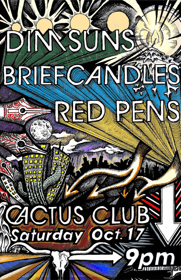 Illustrated concert flyer by Zach Johnson