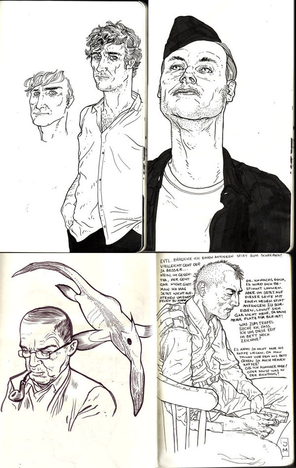BlackYard » Jared' Sketchbook 2009 1.2 #blackyard #ink #people #illustration #brush