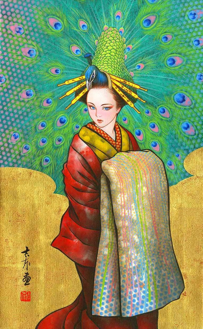 Maiko Musings: Stunning Manga Paintings by Tamura Yoshiyasu