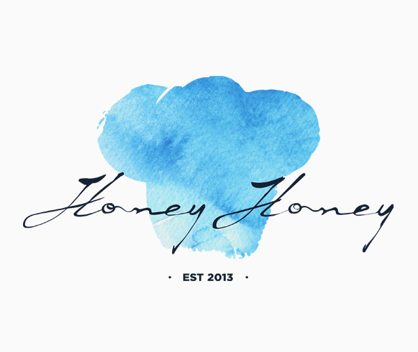 Honey Honey #cake #erdokozi #erik #cloud #muffin #honey #aquarel #logo #blue