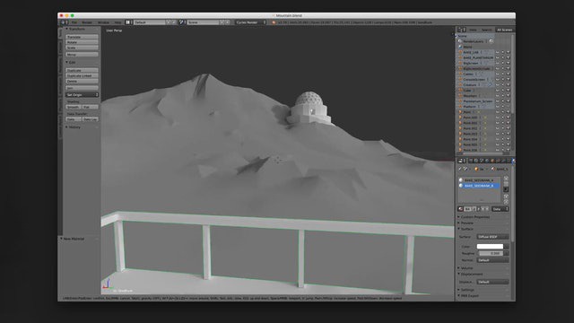 Main display box scene in 3d software