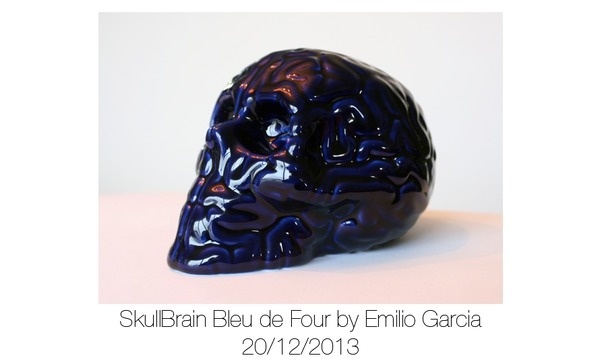 SkullBrain Bleu de Four #sculpture #porcelain