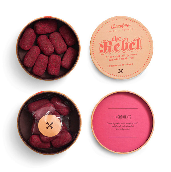 CHOCOLATES WITH ATTITUDE 2012 Bessermachen #rebel #chocolates #package