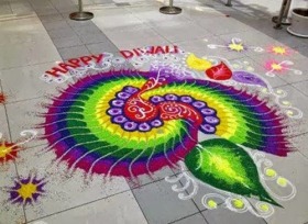 Rangoli With Flowers