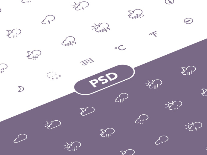 Free Weather PSD Icons by Shakuro