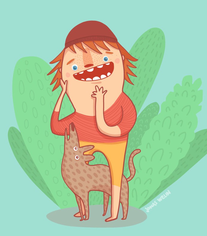 Dog illustration by Jonas Welin