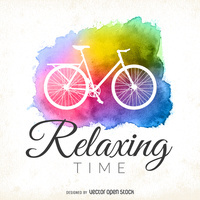 Watercolor cycling logo http://bit.ly/29C4meK