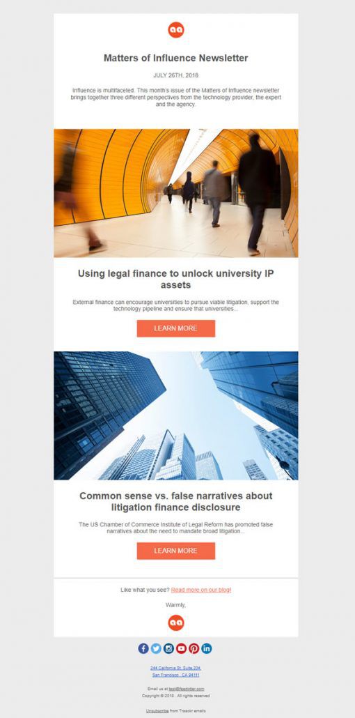 Email Newsletter Templates are included with every FeedOtter subscription