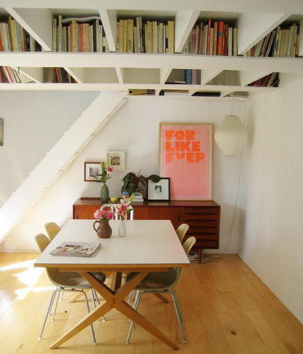 Basement Ceiling Bookshelf - Cool Basement Ceiling Ideas #basement #design #ceiling