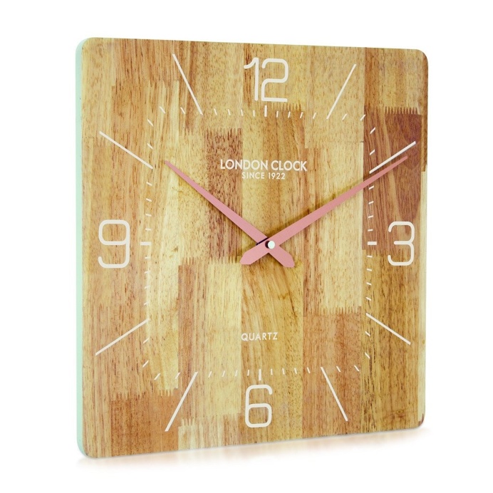London Clock Company 'Flux' Solid Wood Wall Clock, 35cm x 35cm