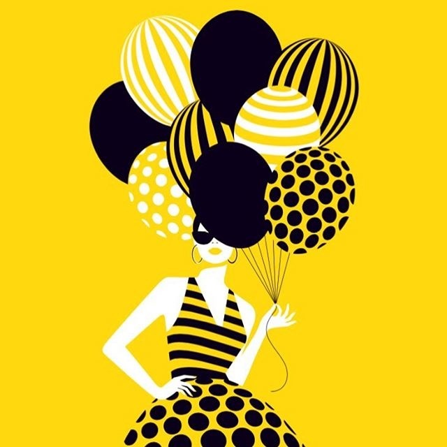Happy tuesday! Illustration created for Papyrus greeting cards #illustration #woman #ballon #shadow #graphic #graphicdesign