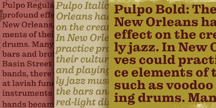 Pulpo Typeface - Mindsparkle Mag Felix Braden designed Pulpo – a friendly and comfortable looking Clarendon ideally suited for editorial, advertising and packaging as well as web and app design. #typeface #typography #logo #packaging #identity #branding #design #color #photography #graphic #design #gallery #blog #project #mindsparkle #mag #beautiful #portfolio #designer