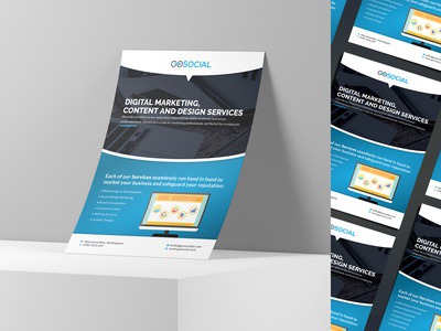 GoSocialPR A5 Flyer Print Design identity startup layout information design flyer artwork clean minimal branding brand identity print design printing print flyer design flyer a5 flyer