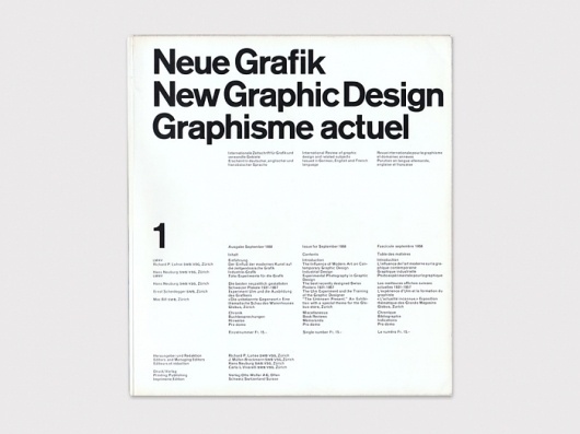 Display | Neue Grafik Magazine 1 | Collection #modernism #grid #helvetic