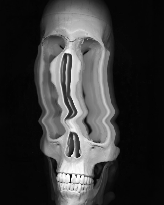 skull on scanner #skull #scanner #blackandwhite #psychedelic