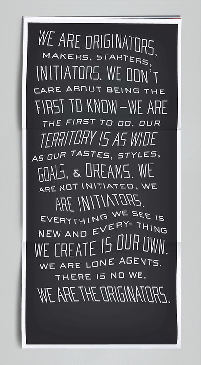 ORIGINATORS #manifesto #quote #originators #initiators #poster