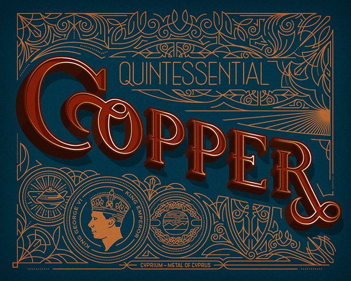 Copper Lettering Typography