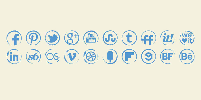 Stamp Icons Set #stamp #ink #icons #social
