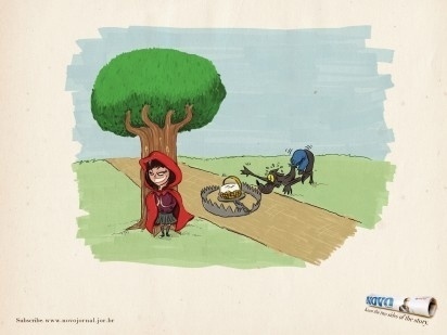 I Believe in Advertising | ONLY SELECTED ADVERTISING | Advertising Blog & Community » Novo Jornal: Three Little Pigs, Little red riding hood, Snow Wh #advertising