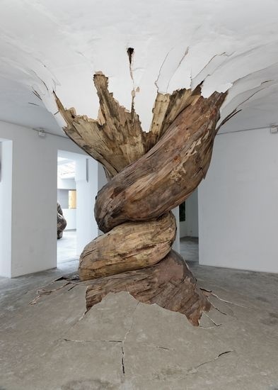 Wood installations by Henrique Oliveira | Digital Abstracts | Inspiration DE #art #wood #sculpture #tree #trunk #twisted #spiral