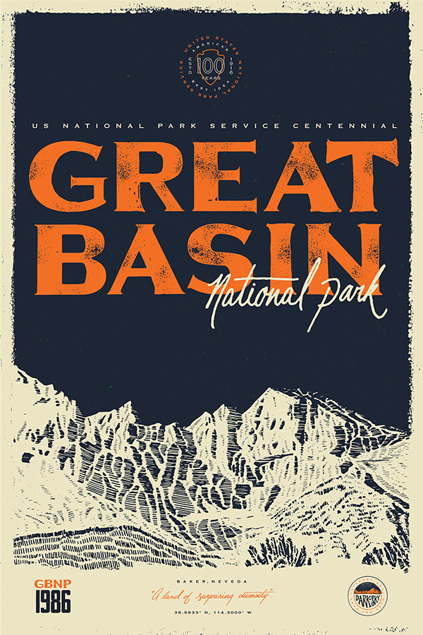 Great Basin NP #type #typography #poster #handdrawn #handtype #illustration