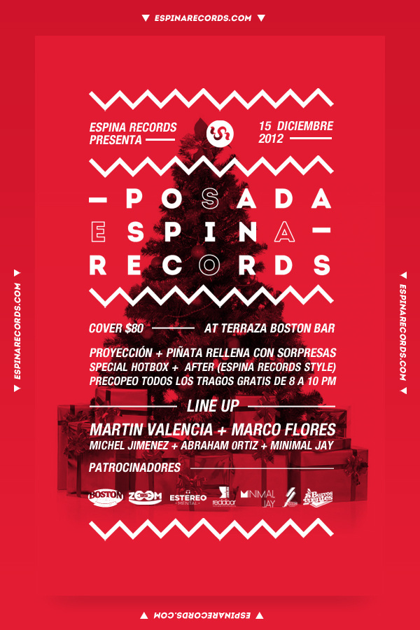 Red version Christmas flyer #holidays #djs #red #mexico #flyer #electronic #christmas #poster #music #party