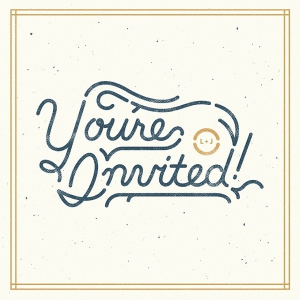 You're Invited! #invitation #texture #people #illustration #handmade #type #brave #wedding #typography