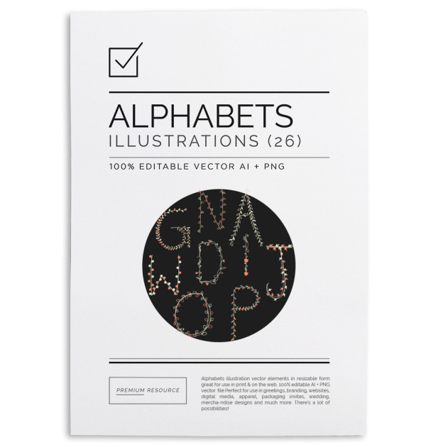 Floral Alphabets Vector Set $7.00 This beautifully decorated complete set of floral alphabets is great for use in your DIY projects,