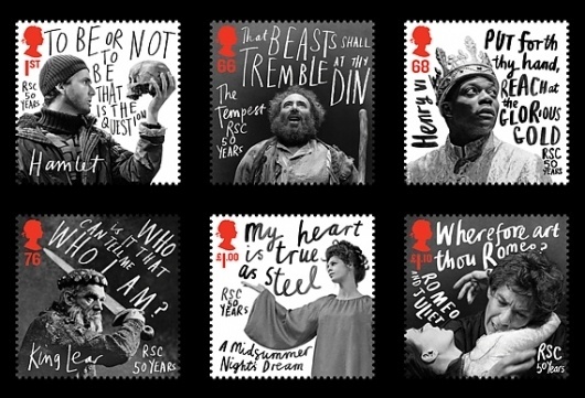 Creative Review - hat-trick design's commemorative RSC stamps #stamps #hat #trick