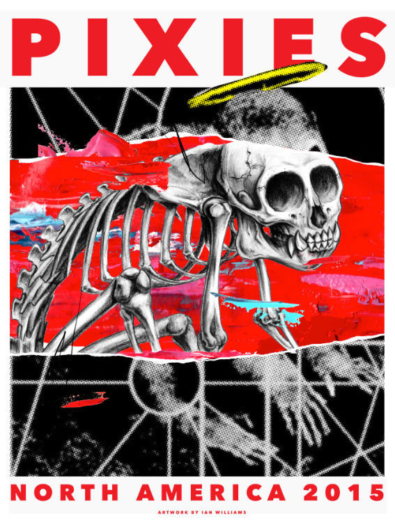 Pixies Gigposter #skeleton #print #monkey #screen #gigposter #pixies #poster #skull