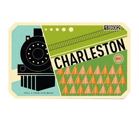 grain edit · Brad Woodard #train #vector #look #travel #illustration #vintage