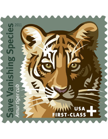 Save Vanishing Species postage stamp. #tiger
